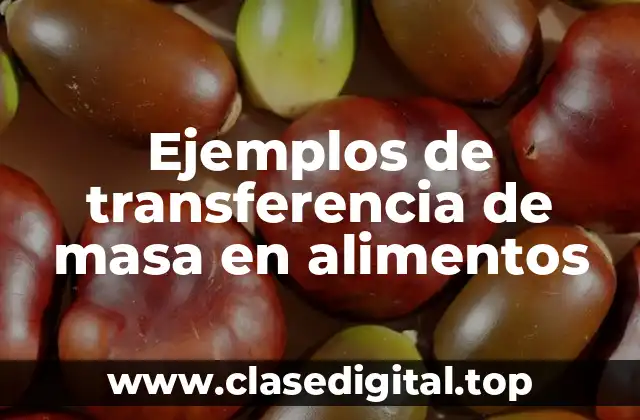 Ejemplos de transferencia de masa en alimentos