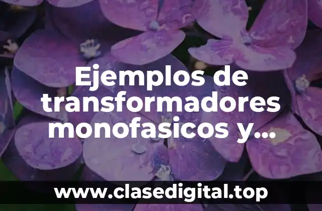 Ejemplos de transformadores monofasicos y Significado