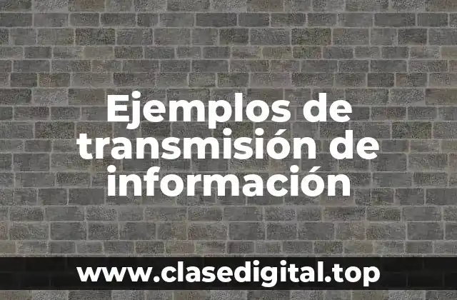 Ejemplos de transmisión de información