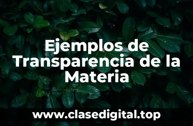 Ejemplos de Transparencia de la Materia