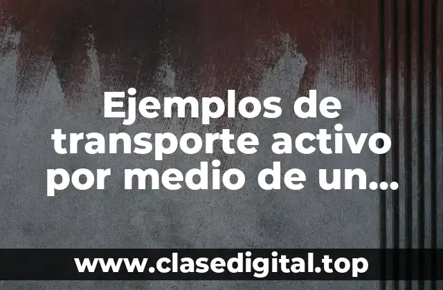 Ejemplos de transporte activo por medio de un facilitador orgánico