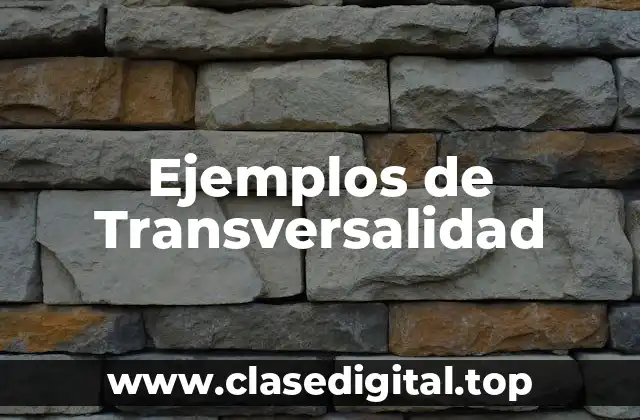 Ejemplos de Transversalidad