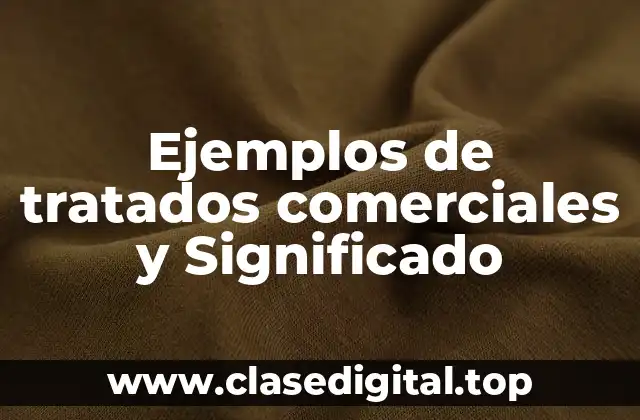 Ejemplos de tratados comerciales y Significado