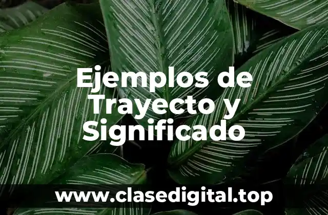 Ejemplos de Trayecto y Significado