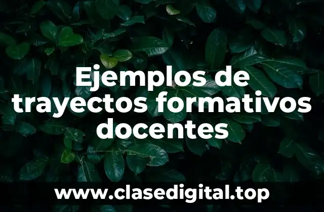 Ejemplos de trayectos formativos docentes