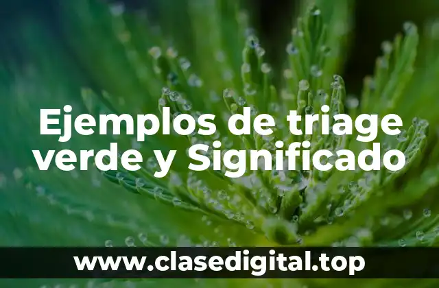 Ejemplos de triage verde y Significado