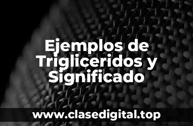 Ejemplos de Trigliceridos y Significado