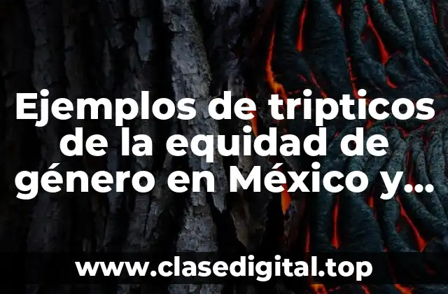 Ejemplos de tripticos de la equidad de género en México y Significado
