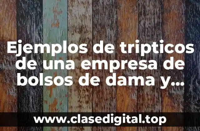 Ejemplos de tripticos de una empresa de bolsos de dama y Significado