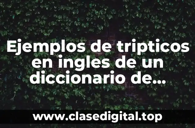 Ejemplos de tripticos en ingles de un diccionario de english