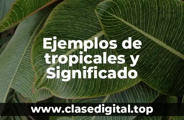 Ejemplos de tropicales y Significado