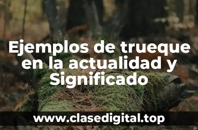 Ejemplos de trueque en la actualidad y Significado