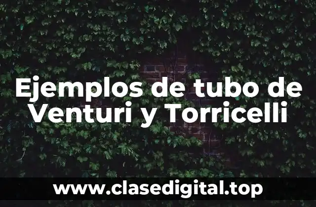 Ejemplos de tubo de Venturi y Torricelli