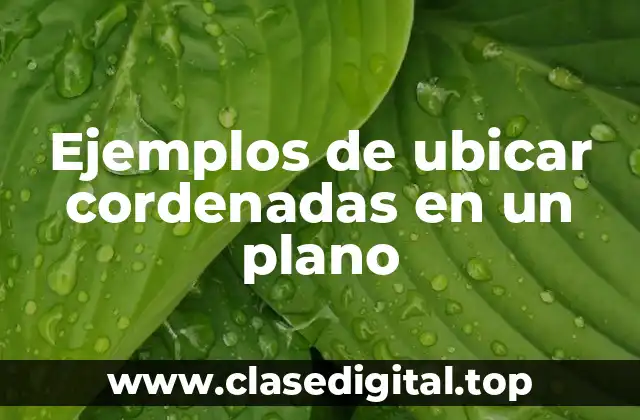 Ejemplos de ubicar cordenadas en un plano