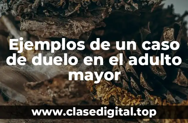 Ejemplos de un caso de duelo en el adulto mayor