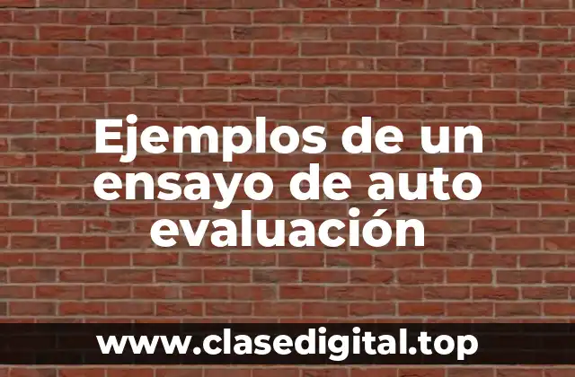 Ejemplos de un ensayo de auto evaluación