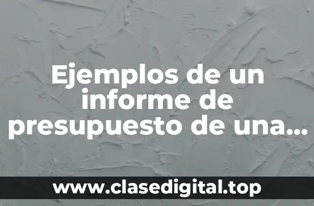 Ejemplos de un informe de presupuesto de una empresa