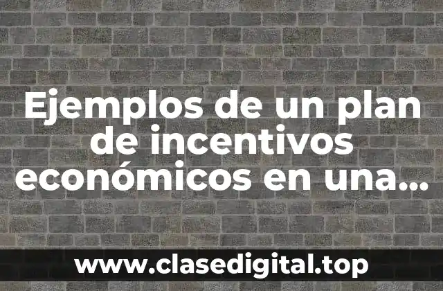 Ejemplos de un plan de incentivos económicos en una empresa