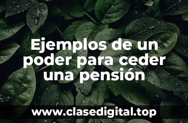 Ejemplos de un poder para ceder una pensión
