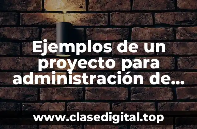 Ejemplos de un proyecto para administración de proyectos