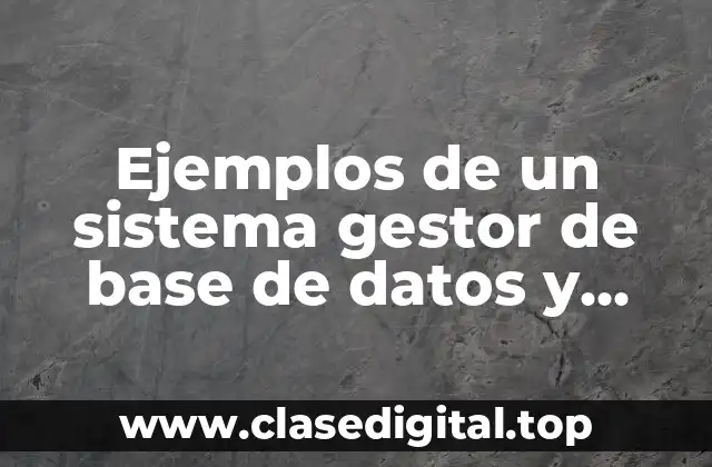 Ejemplos de un sistema gestor de base de datos y Significado