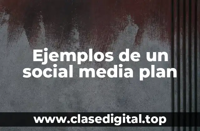 Ejemplos de un social media plan