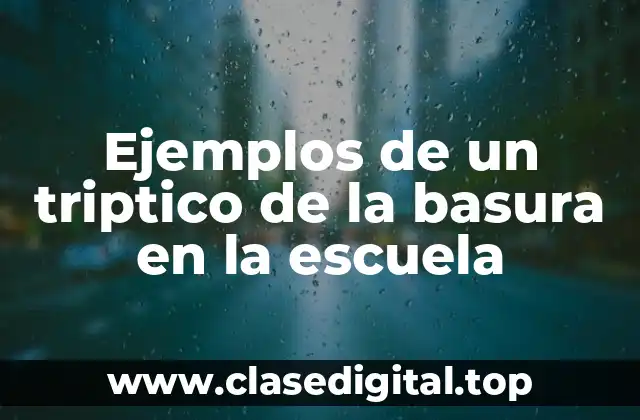 Ejemplos de un triptico de la basura en la escuela