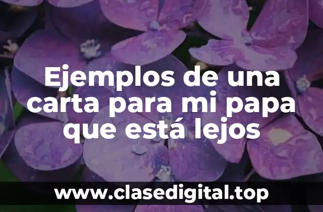 Ejemplos de una carta para mi papa que está lejos