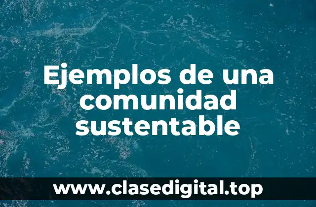 Ejemplos de una comunidad sustentable