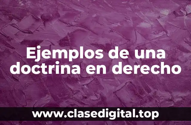 Ejemplos de una doctrina en derecho