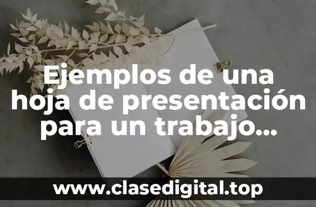 Ejemplos de una hoja de presentación para un trabajo universitario