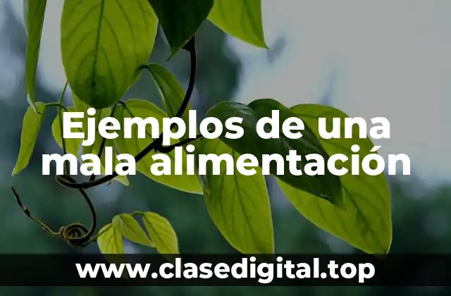 Ejemplos de una mala alimentación