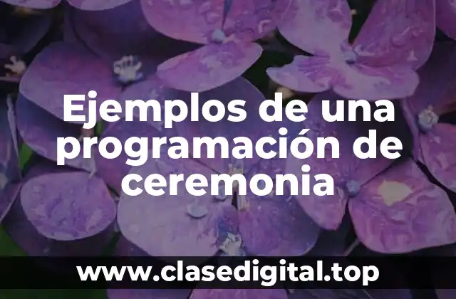 Ejemplos de una programación de ceremonia
