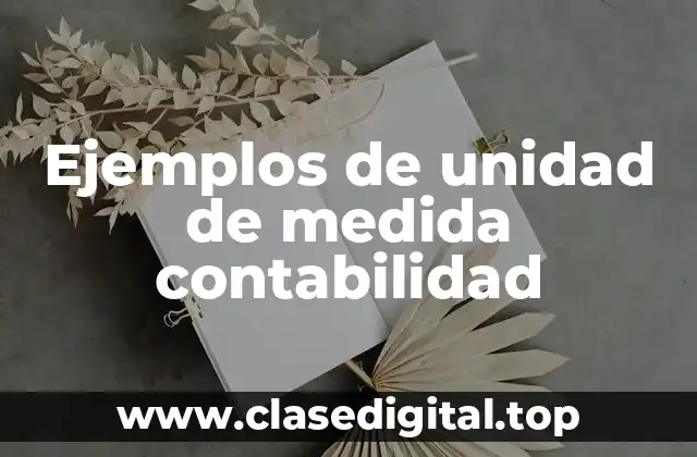 Ejemplos de unidad de medida contabilidad