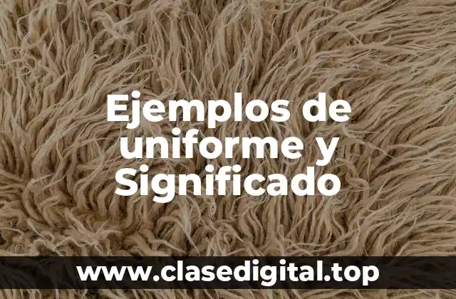 Ejemplos de uniforme y Significado
