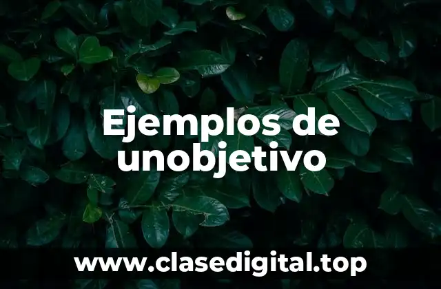 Ejemplos de unobjetivo