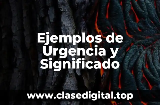 Ejemplos de Urgencia y Significado