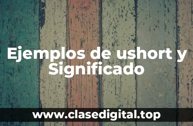 Ejemplos de ushort y Significado