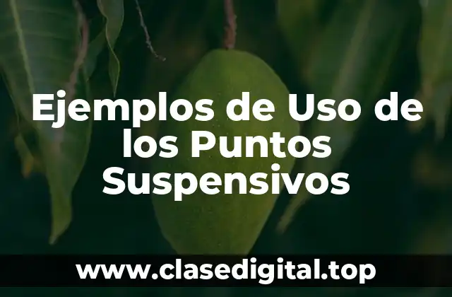 Ejemplos de Uso de los Puntos Suspensivos