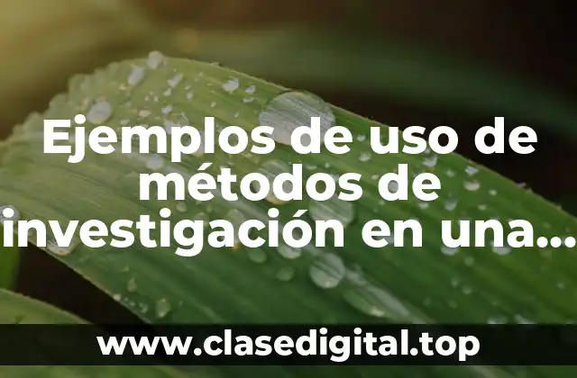 Ejemplos de uso de métodos de investigación en una tesis