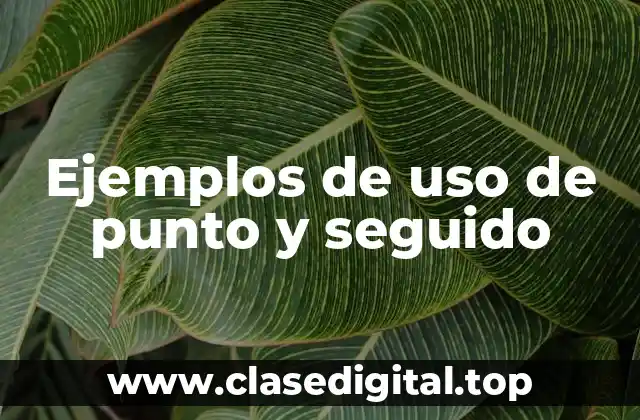 Ejemplos de uso de punto y seguido