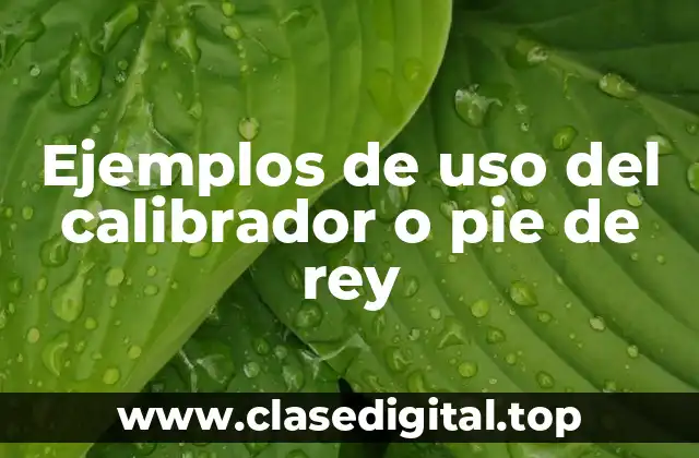 Ejemplos de uso del calibrador o pie de rey