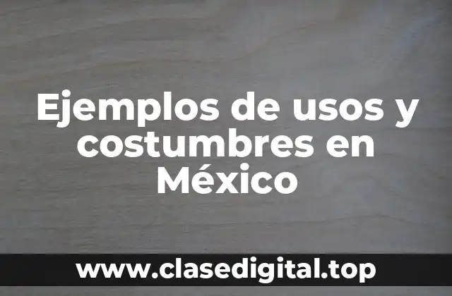 Ejemplos de usos y costumbres en México