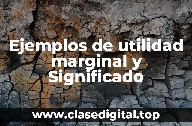 Ejemplos de utilidad marginal y Significado
