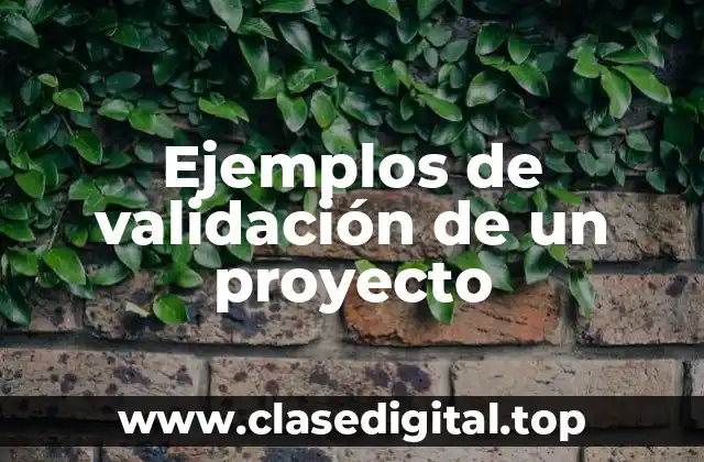Ejemplos de validación de un proyecto