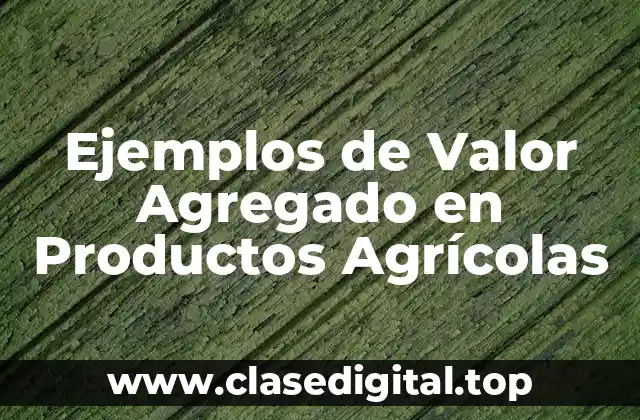 Ejemplos de Valor Agregado en Productos Agrícolas