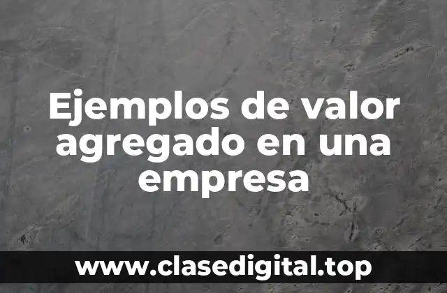 Ejemplos de valor agregado en una empresa