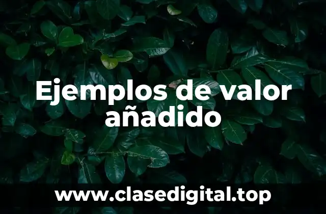 Ejemplos de valor añadido