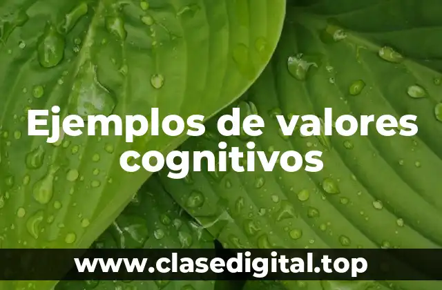 Ejemplos de valores cognitivos
