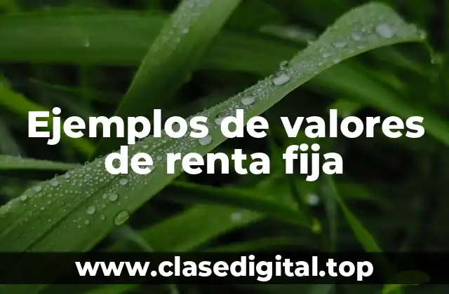 Ejemplos de valores de renta fija